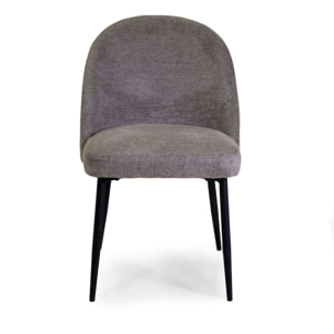 Sedia Mary Vacchetti in tessuto grigio con struttura nera cm60x50,5h79,5