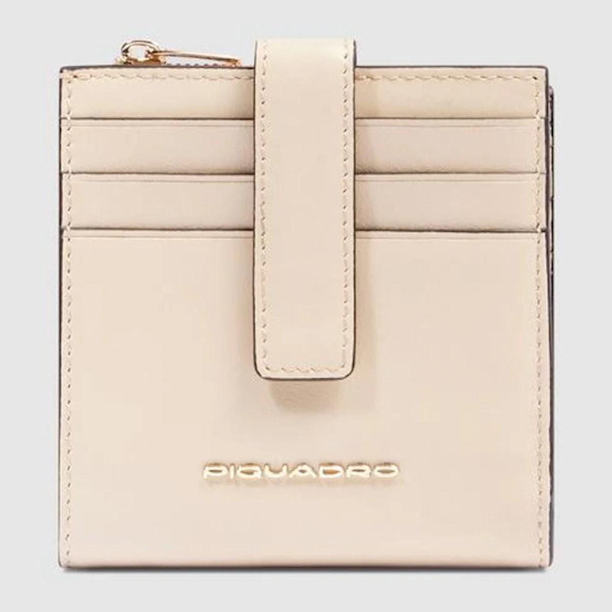 Piquadro Portacarte di credito in pelle con portamonete, schermato con protezione RFID