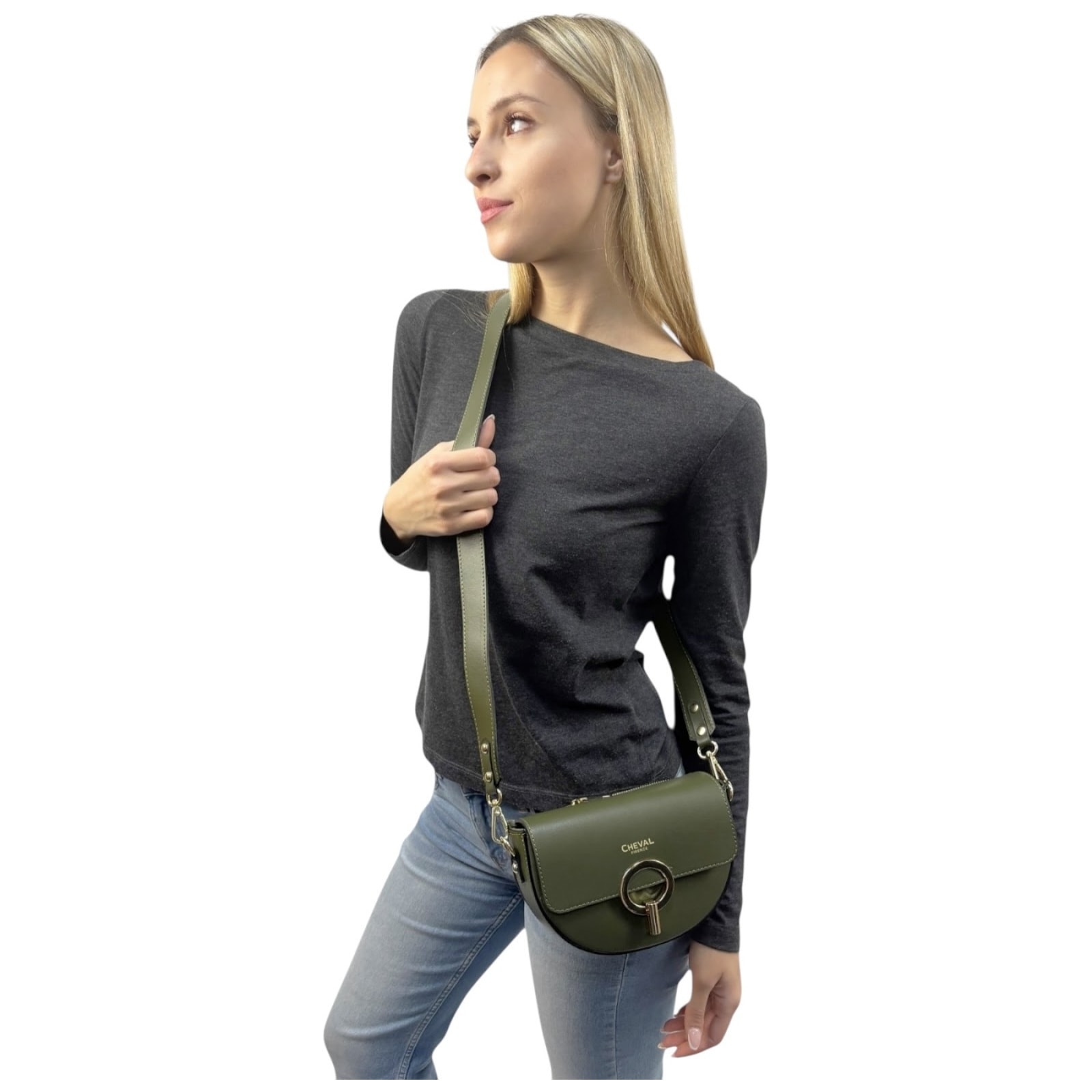 Bolso Cruzado Cheval Firenze Ambra Verde Militar
