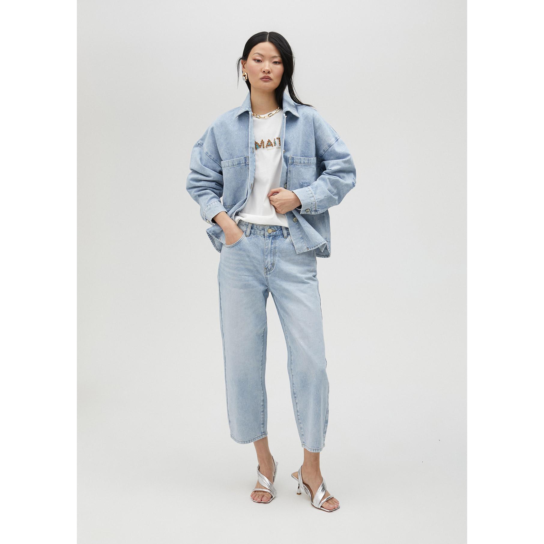 Giacca denim con strass