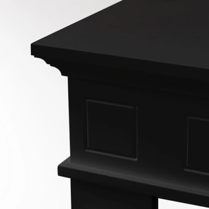 Jefferson - Cornice per Camino 89,5x90,5x28 cm Rivestimento Decorativo in Legno MDF Nero