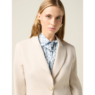 Oltre - Blazer de mezcla de viscosa - Beige