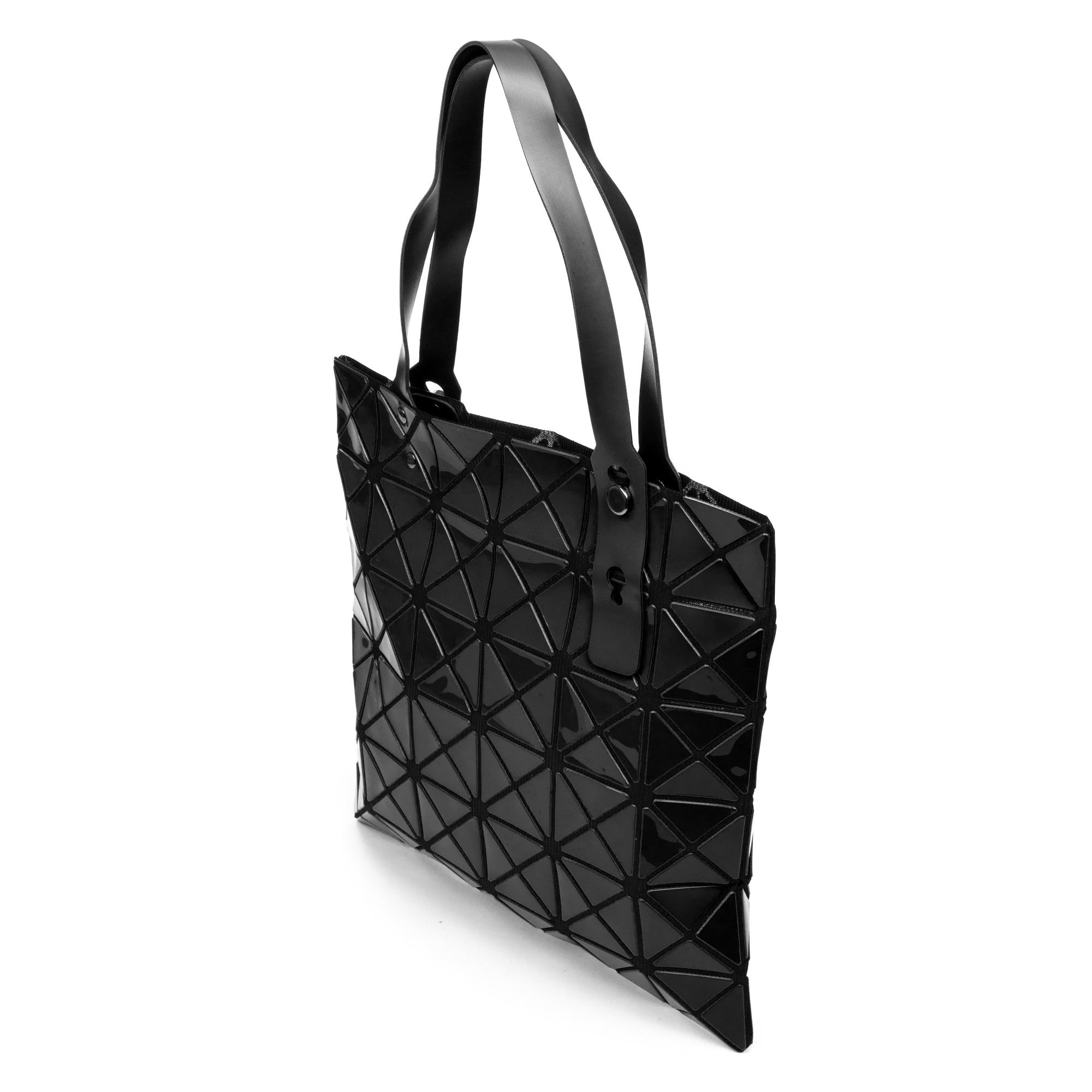 Borsa a tracolla Zerbo dal design geometrico, realizzata in PVC.