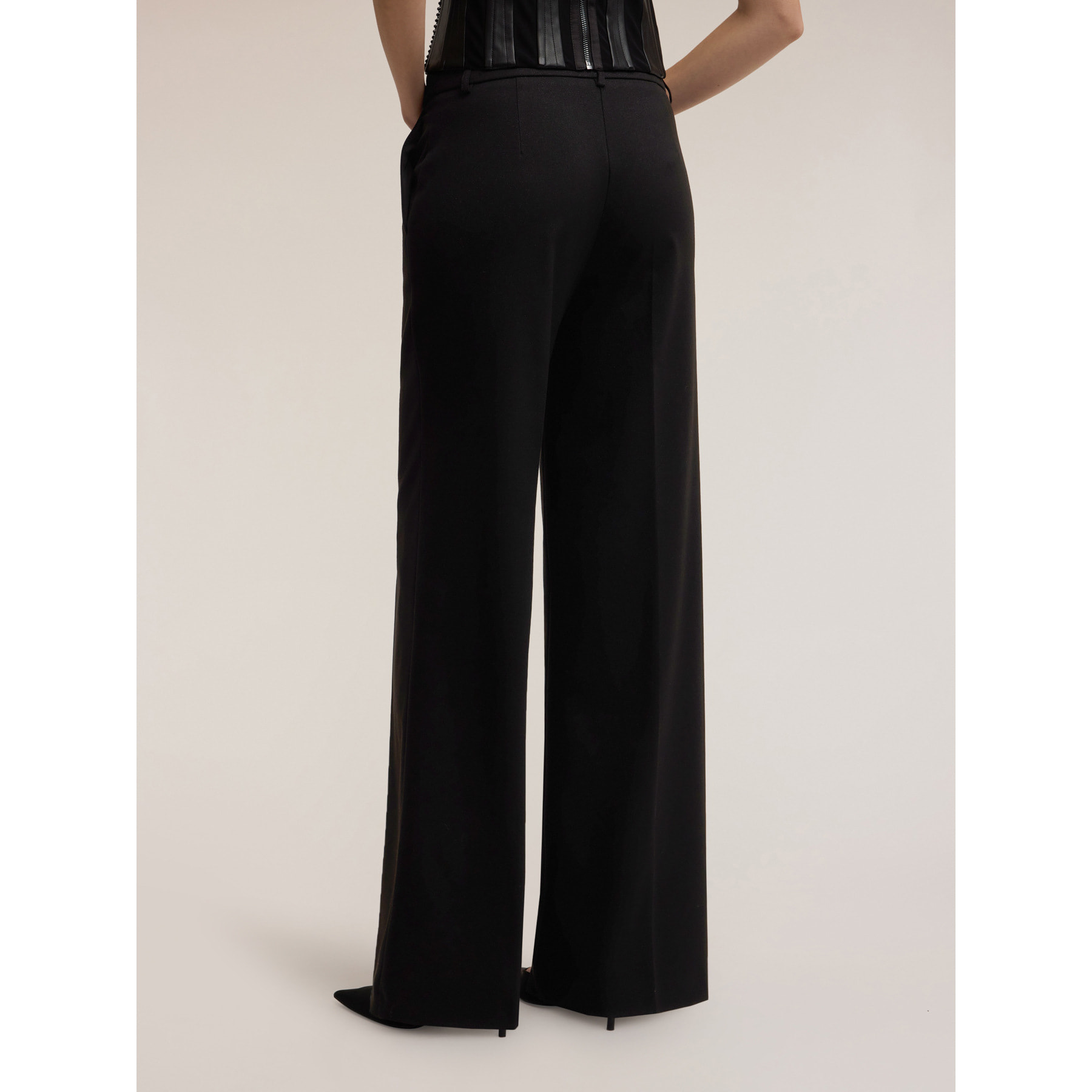 Motivi - Pantaloni palazzo misto lurex Smart Couture - Nero