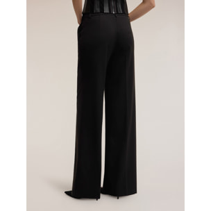 Motivi - Pantaloni palazzo misto lurex Smart Couture - Nero