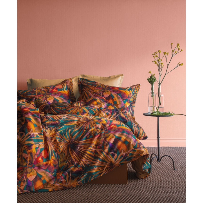 Parure housse de couette et taies oreiller 100% Satin de Coton imprimé