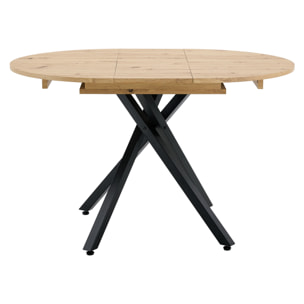 Mesa extensible – Roble rústico y negro