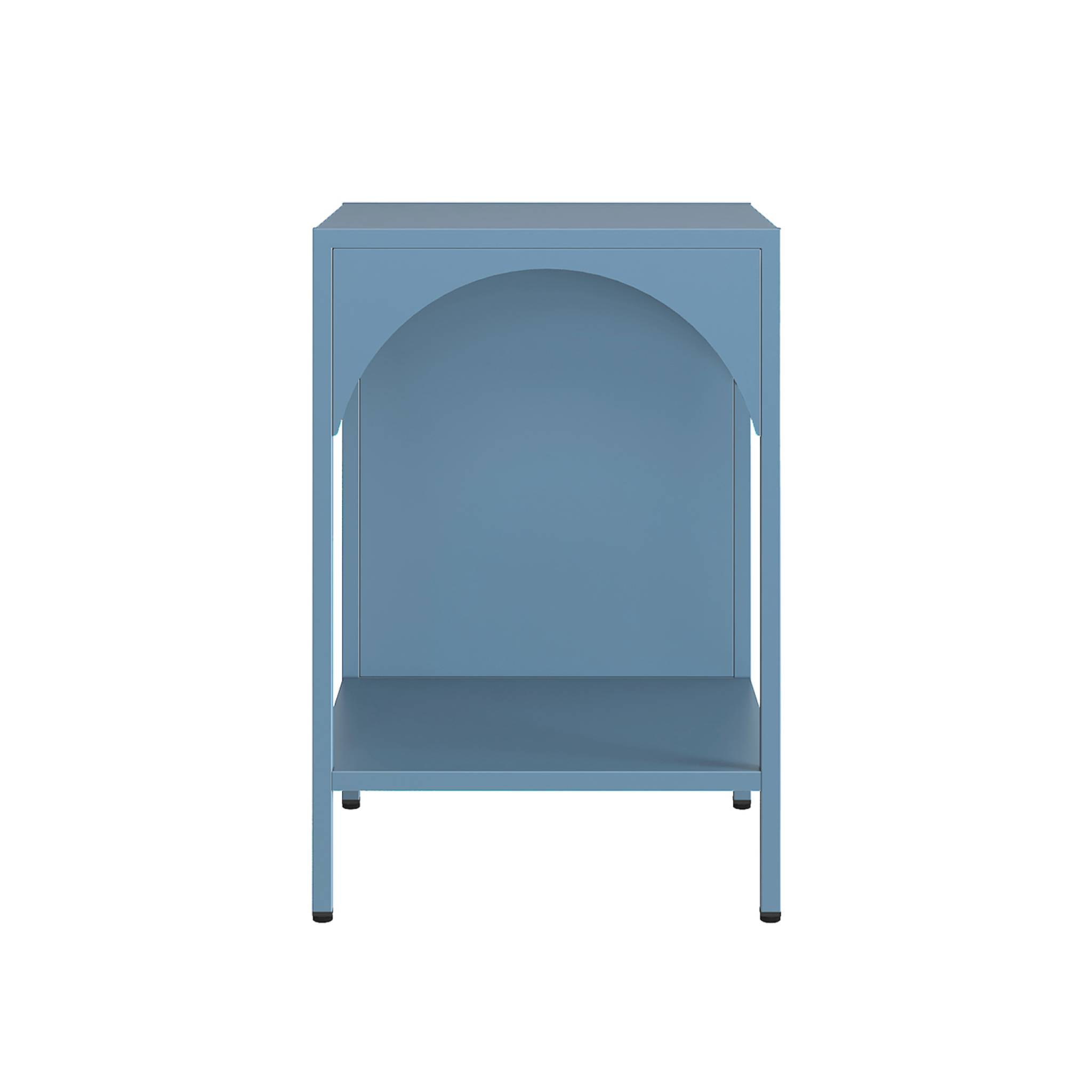 Table de chevet. table d'appoint en acier bleu