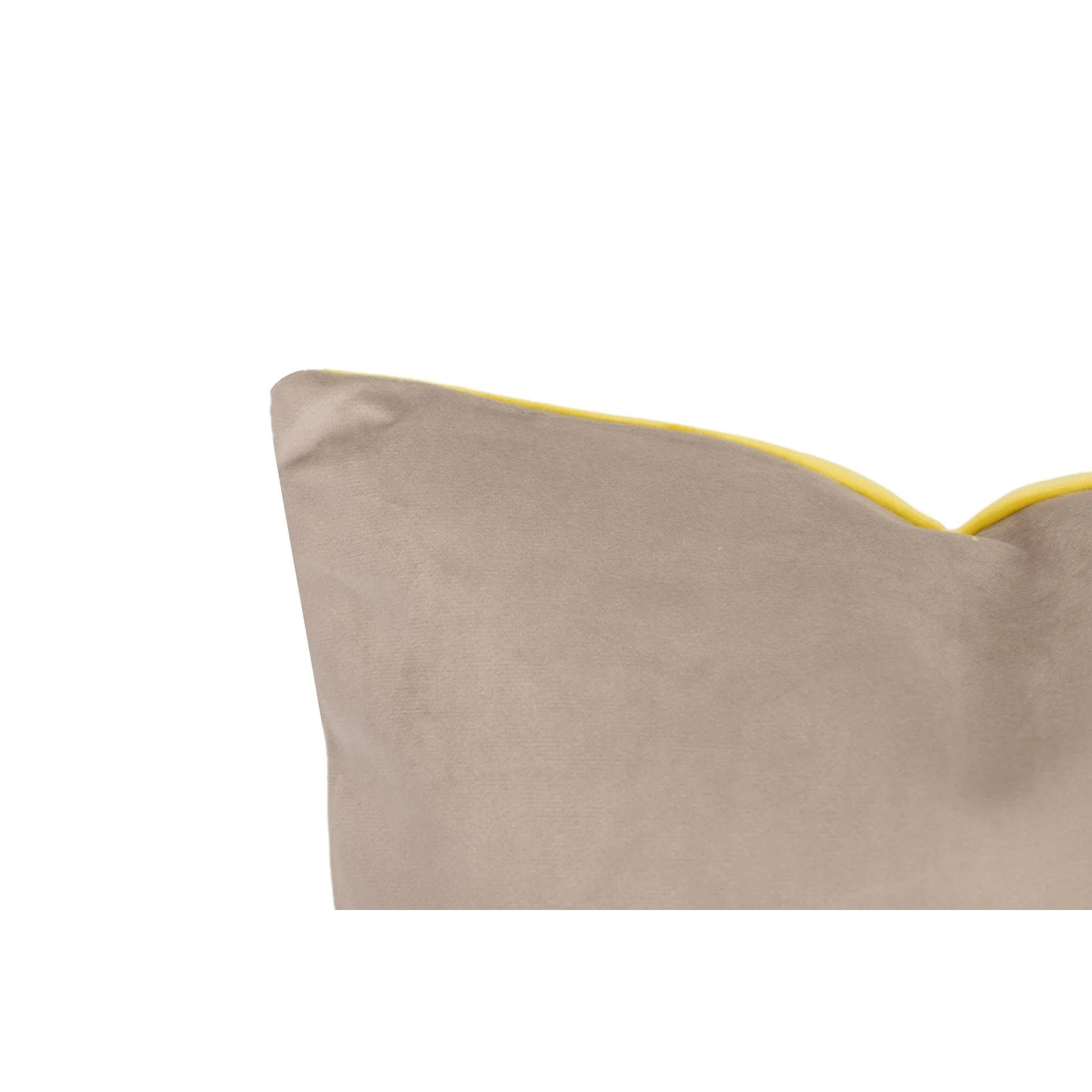 Cojin Velvet Gris Amarillo 45x13x45 Cm