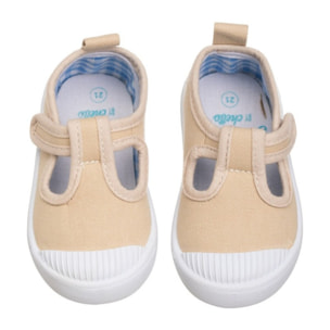 Lona beige con Velcro, básica, versátil y cómoda Ideal para combinar con cualquier outfit