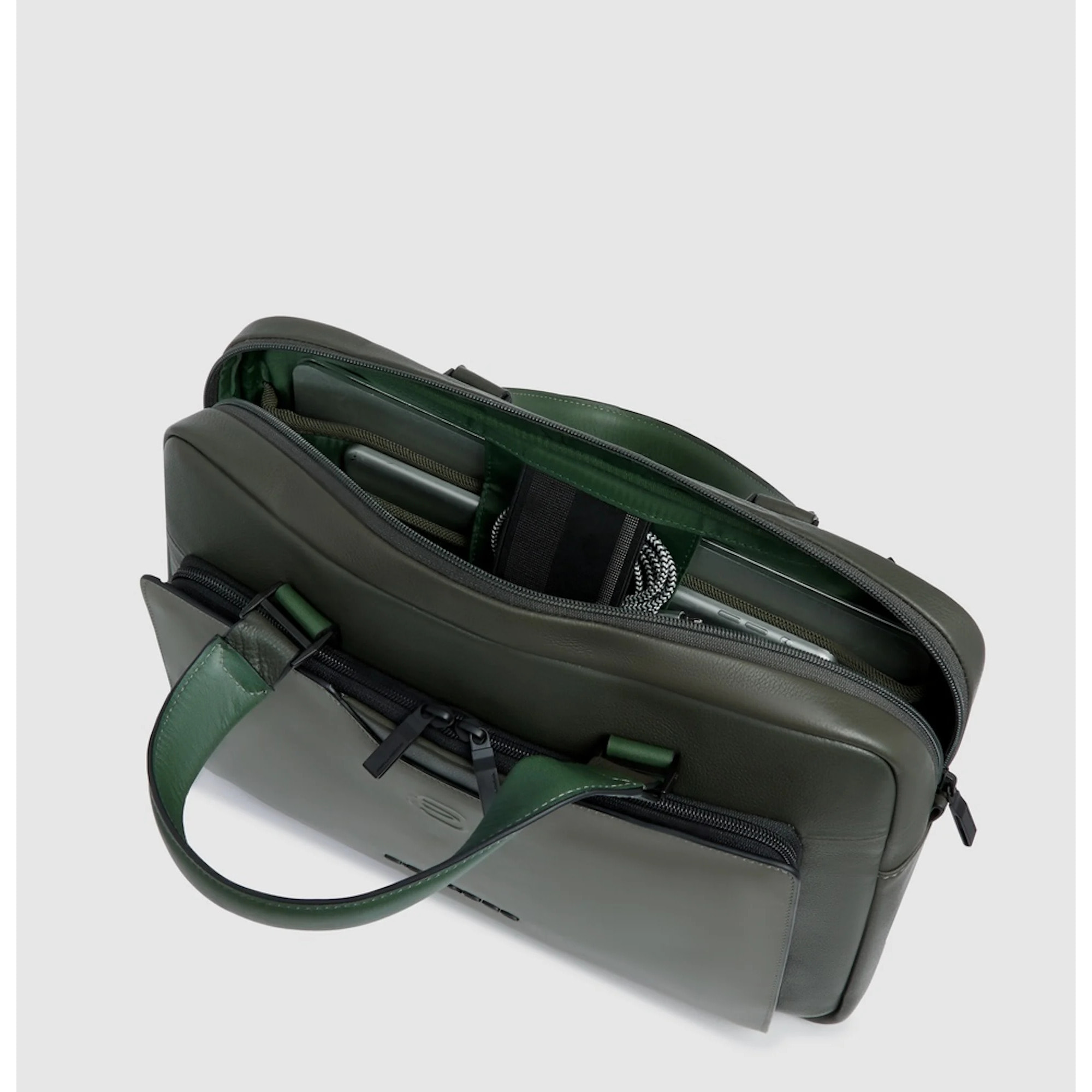 Piquadro Borsa da lavoro in pelle porta pc e porta iPad® con protezioni antiurto e RFID