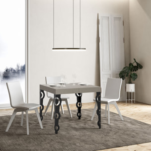 Tavolo allungabile 90x90/246 cm Karamay cashmere gambe antracite
