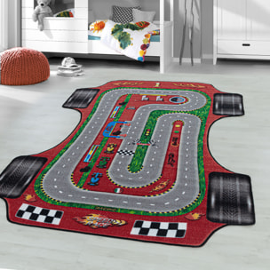 PLAY - Tapis enfant circuit voiture rouge - PLA2907ROU