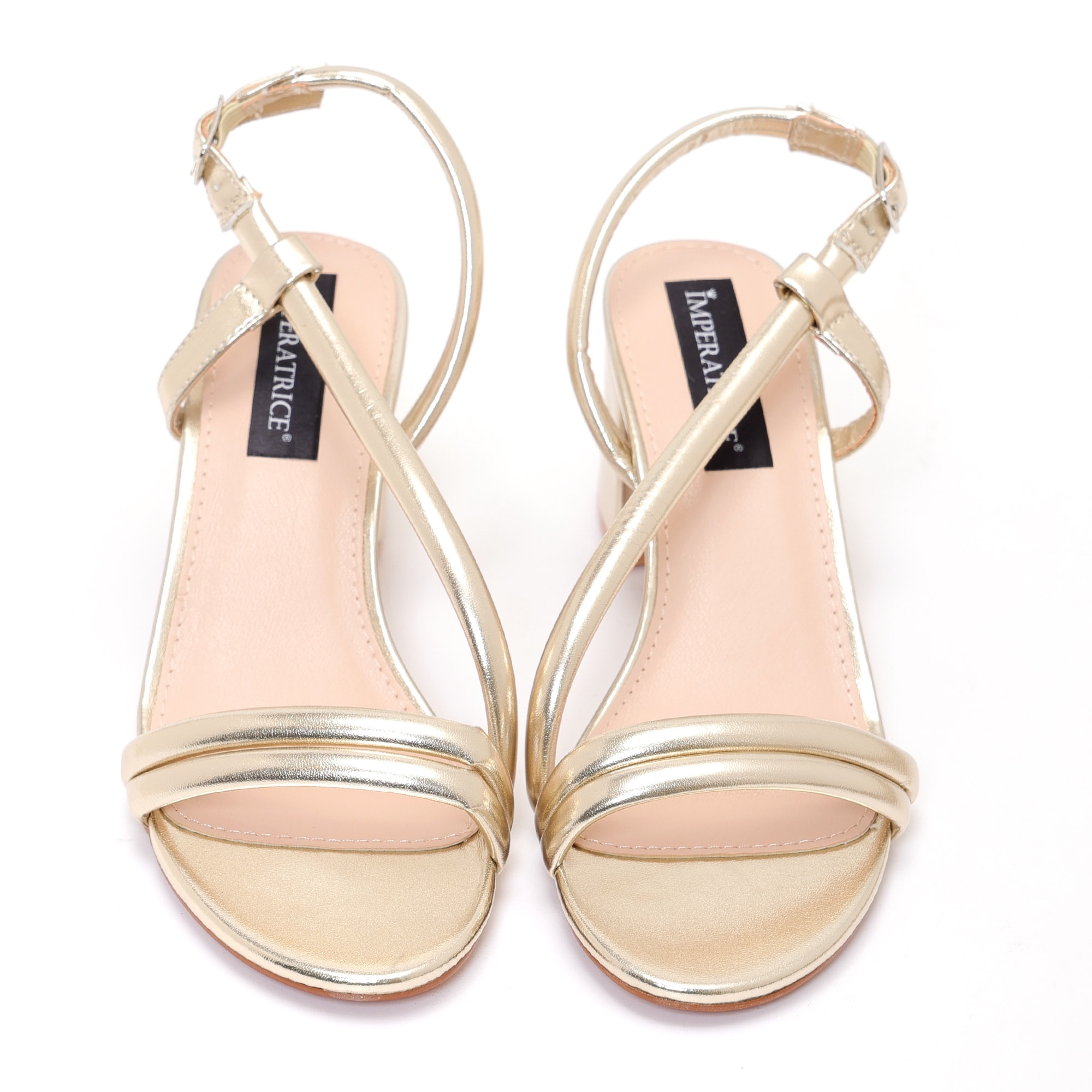 Sandali in simil pelle con tacco comodo