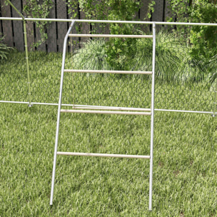 Perchoir balançoire pour poule - aire de jeu chicken activity - 150 x 82 x 110 cm - acier chromé bois verni