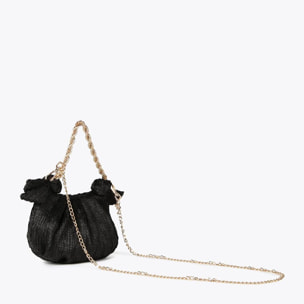 Mini borsa satinata con fiocchi laterali