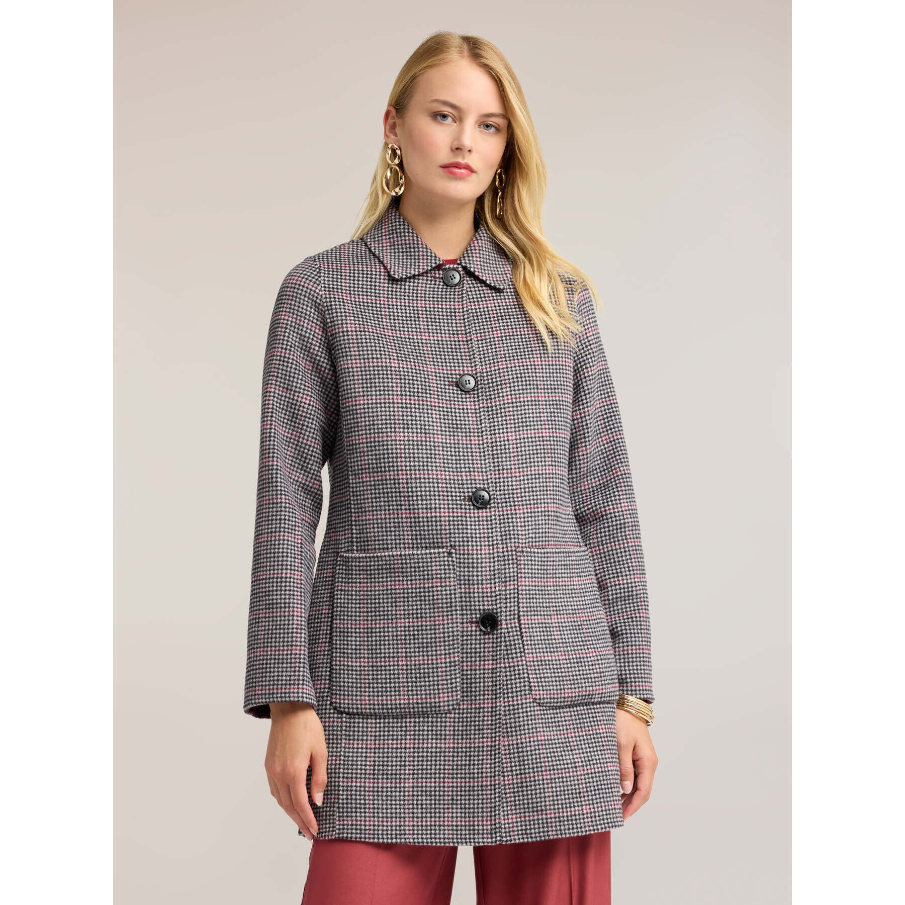Motivi - Abrigo reversible en mezcla de lana doble - Gris