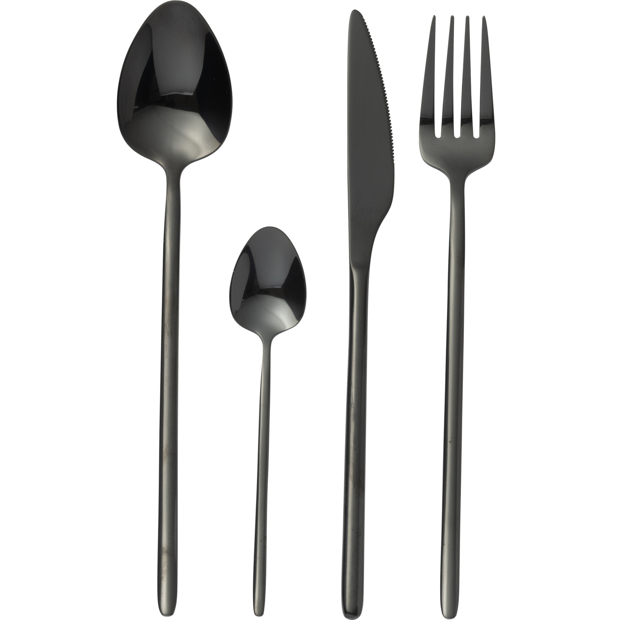 J-Line couverts - acier inoxydable - brillant noir - box 24 pièces