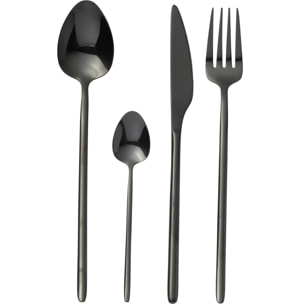 J-Line couverts - acier inoxydable - brillant noir - box 24 pièces