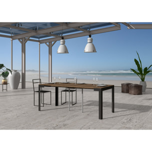 Consolle allungabile 90x40/290 cm Azalea Abete Tinto telaio Antracite