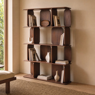 Bibliothèque en bois de manguier noyer - Nino