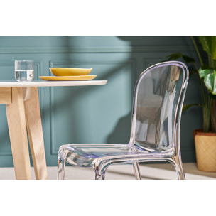Chaises empilables design transparentes (lot de 2) THALYSSE