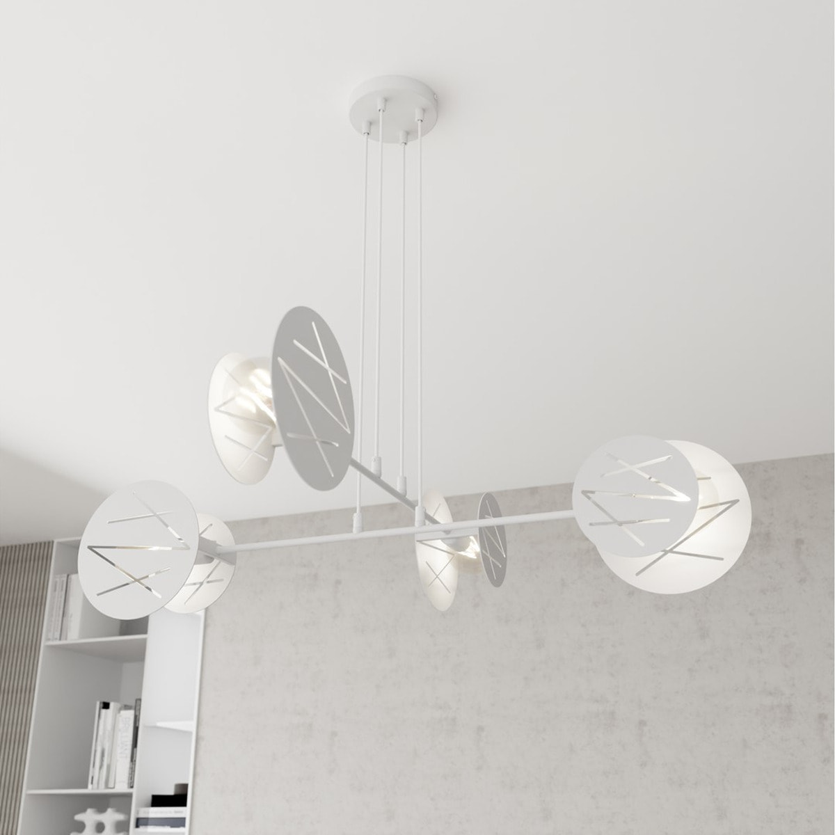 Lampada a sospensione Xotic in acciaio bianco opaco