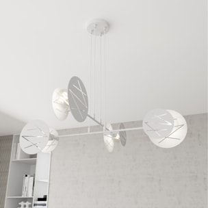 Lampada a sospensione Xotic in acciaio bianco opaco