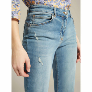 Elena Mirò - Jeans kick flare in cotone sostenibile - Azzurro