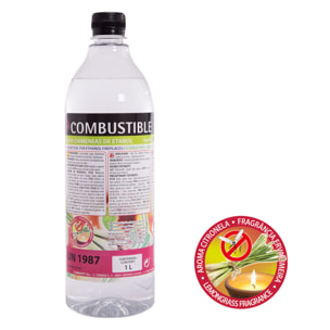 Combustible Etanol repelente de mosquitos CITRONELA. Caja 12 Botellas de 1L LIQ-CITRONELA PURLINE