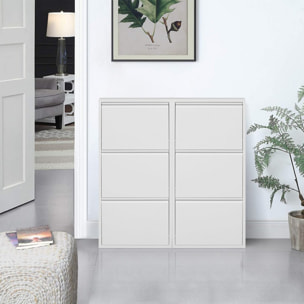 Scarpiera grigia moderna a 3 Ante in metallo salvaspazio - Emy