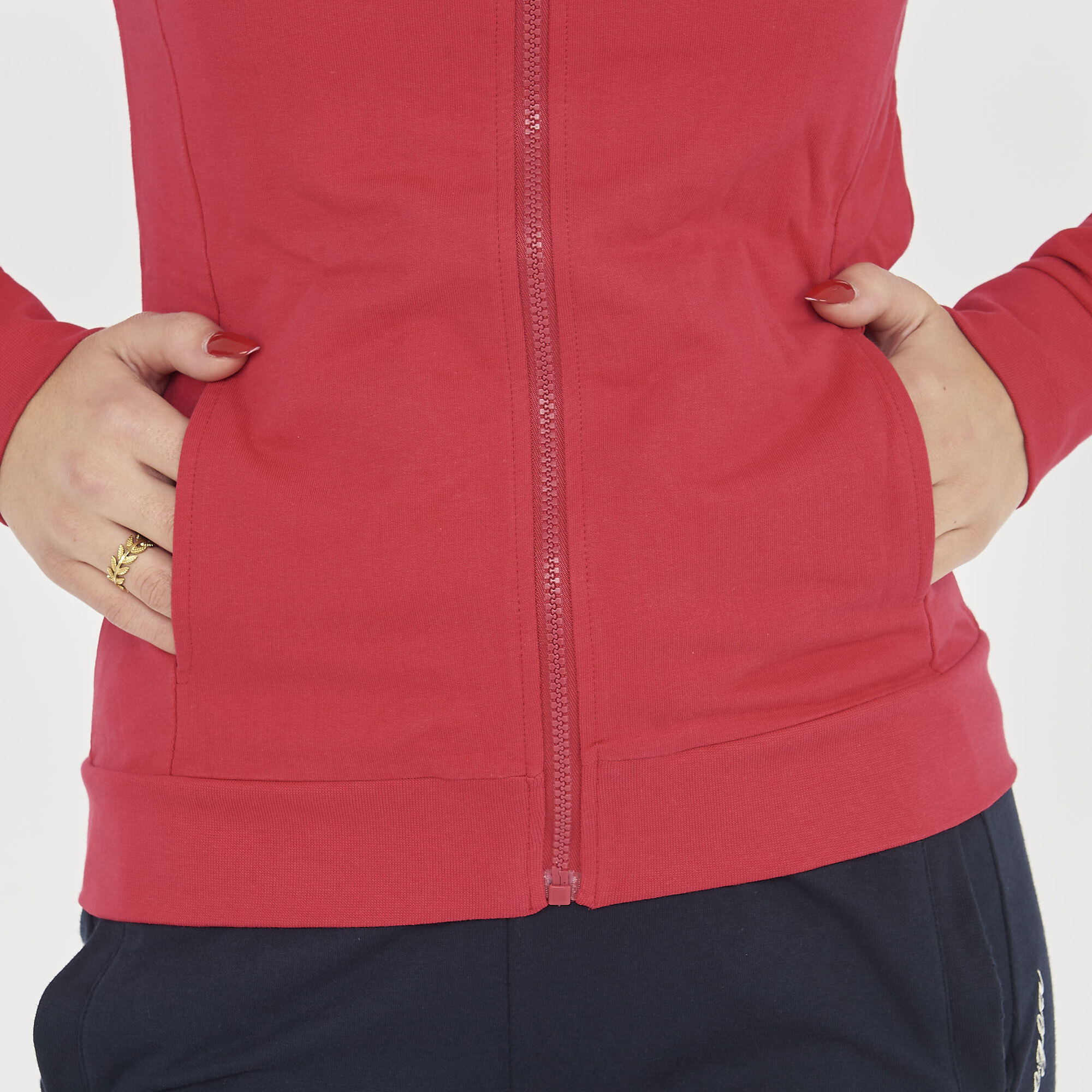 Felpa sportiva con zip DAIR rosa scuro