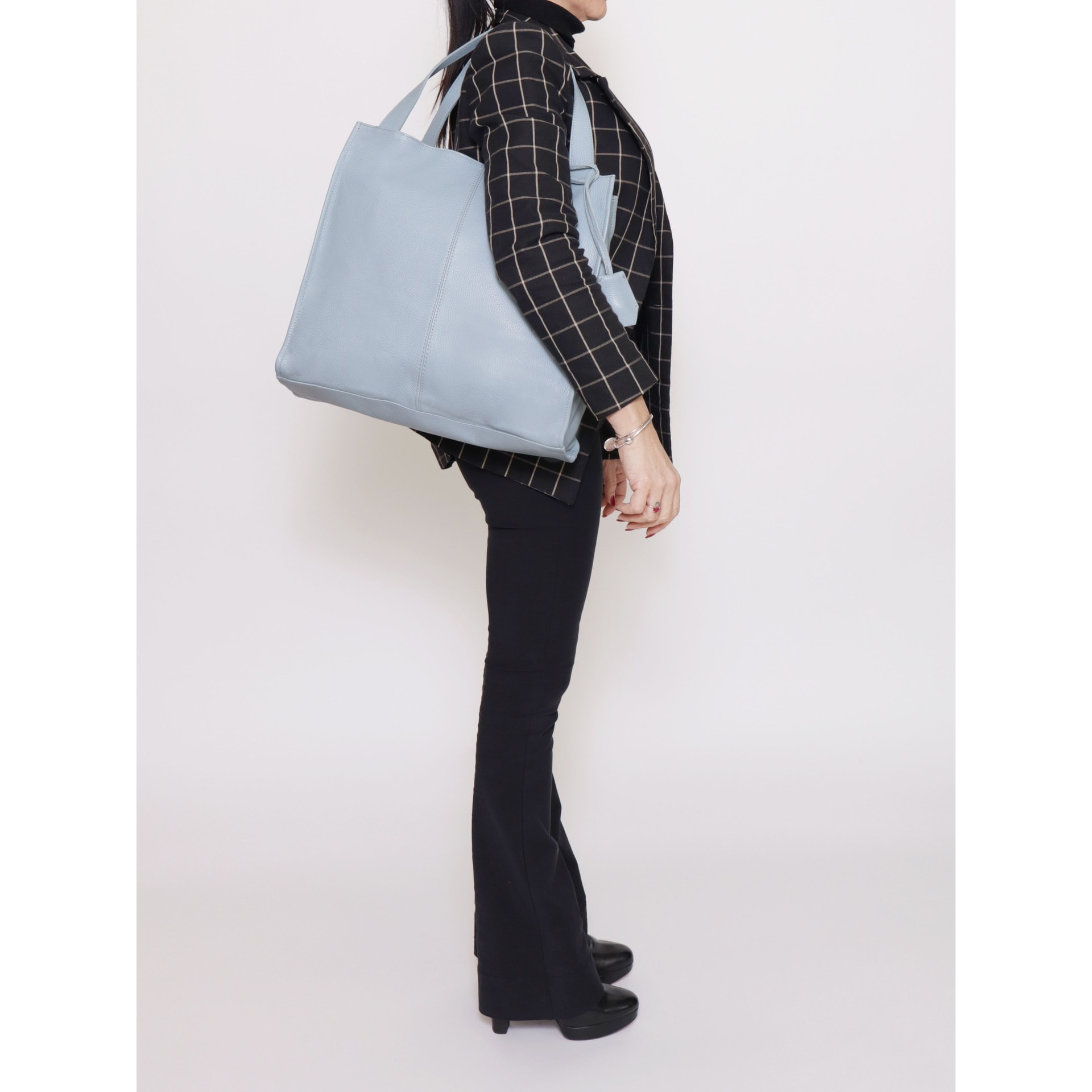 Borsa a spalla da donna - Modello Aelia - Vera pelle - 40.0 x 36.0 x 12.0 cm