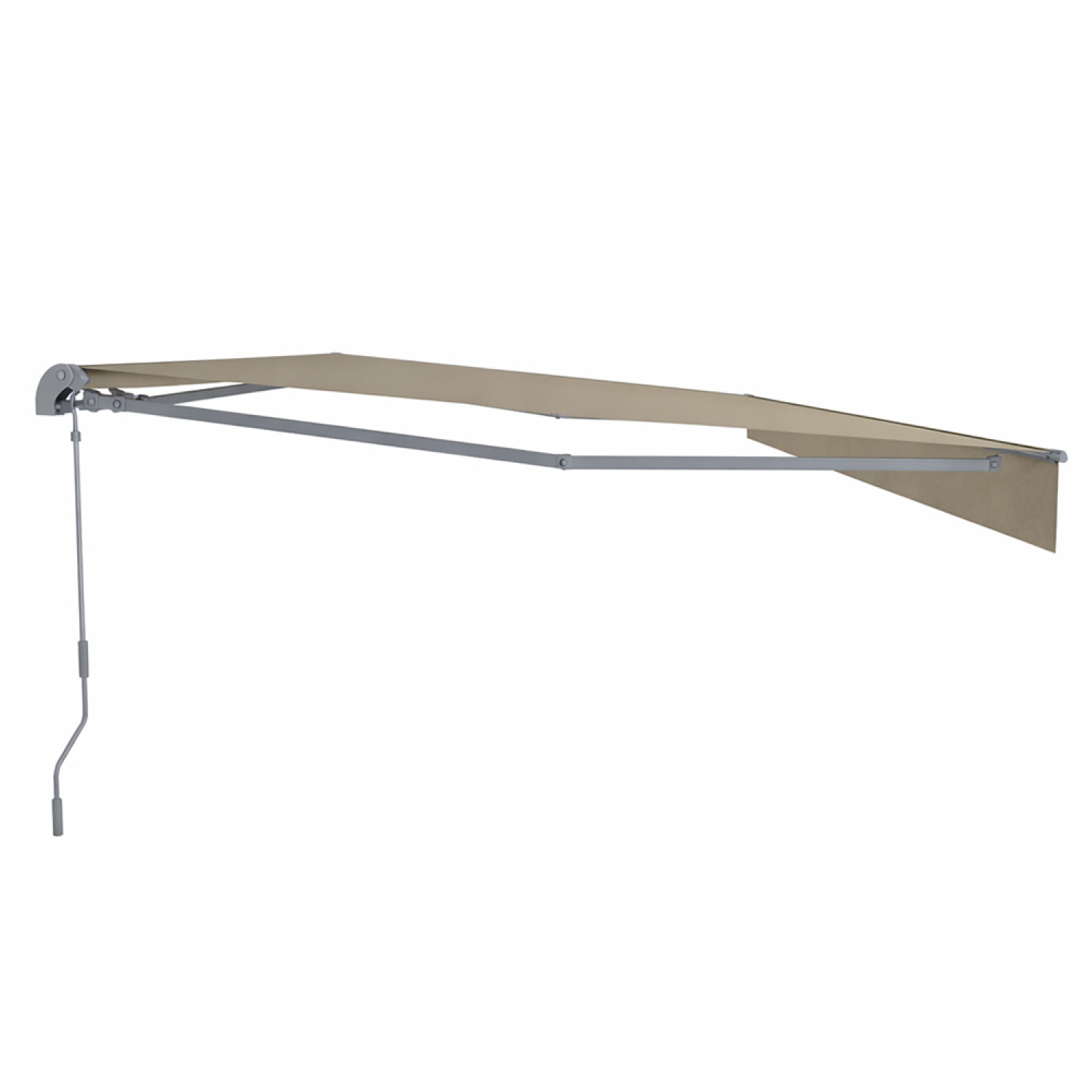 TULLY Store banne manuel 3,95 x 3 m en aluminium avec toile taupe