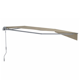 TULLY Store banne manuel 3,95 x 3 m en aluminium avec toile taupe