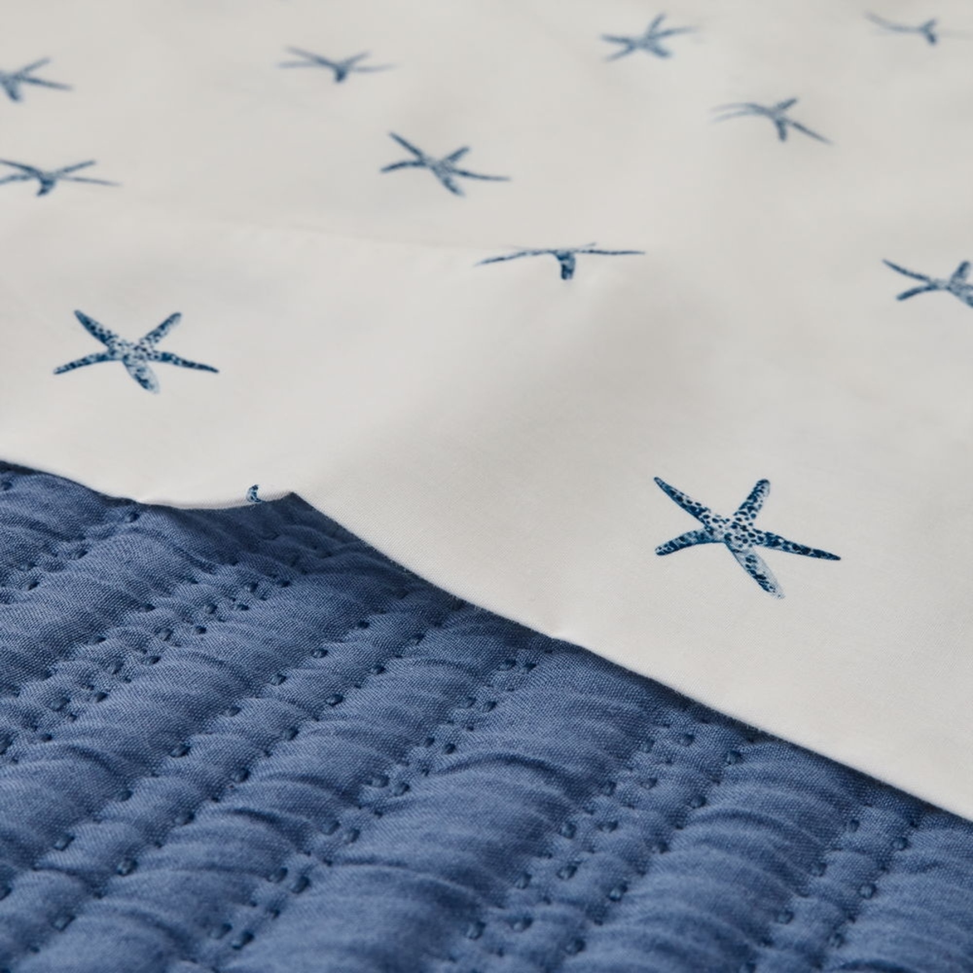 Sábana de algodón 180 hilos estrellas de mar Crea color azul 100% Algodón percal