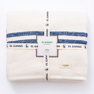 Manta de punto 140x190cm 340gr hilo teñido color crudo el ganso