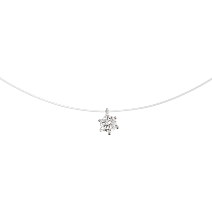 Collana Fantasmino con Pendente Punto Luce in Cubic Zirconia Bianca