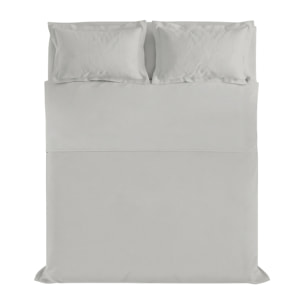 COMPLETO LETTO RASO CLOE, 100% Raso di Cotone, Made in Italy - GRIGIO CHIARO