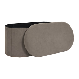 Coffre Banc Pliable - HOME DECO FACTORY - Jules - Tissu Côtelé - Marron