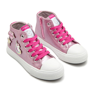 Zapatillas Altas Metalizadas Rosa