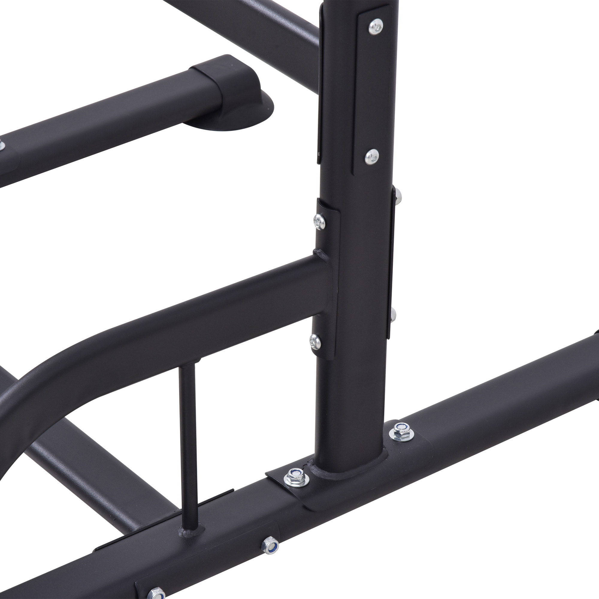 Torre de Ejercicios Estación Multifuncional Altura Ajustable con 7 Orificios para Entrenamiento Fitness Casa Gimnasio Oficina Carga Máx. 120 kg 123x98x189-239 cm Negro y Rojo