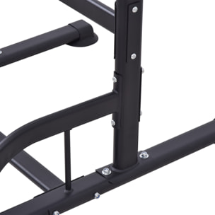 Torre de Ejercicios Estación Multifuncional Altura Ajustable con 7 Orificios para Entrenamiento Fitness Casa Gimnasio Oficina Carga Máx. 120 kg 123x98x189-239 cm Negro y Rojo