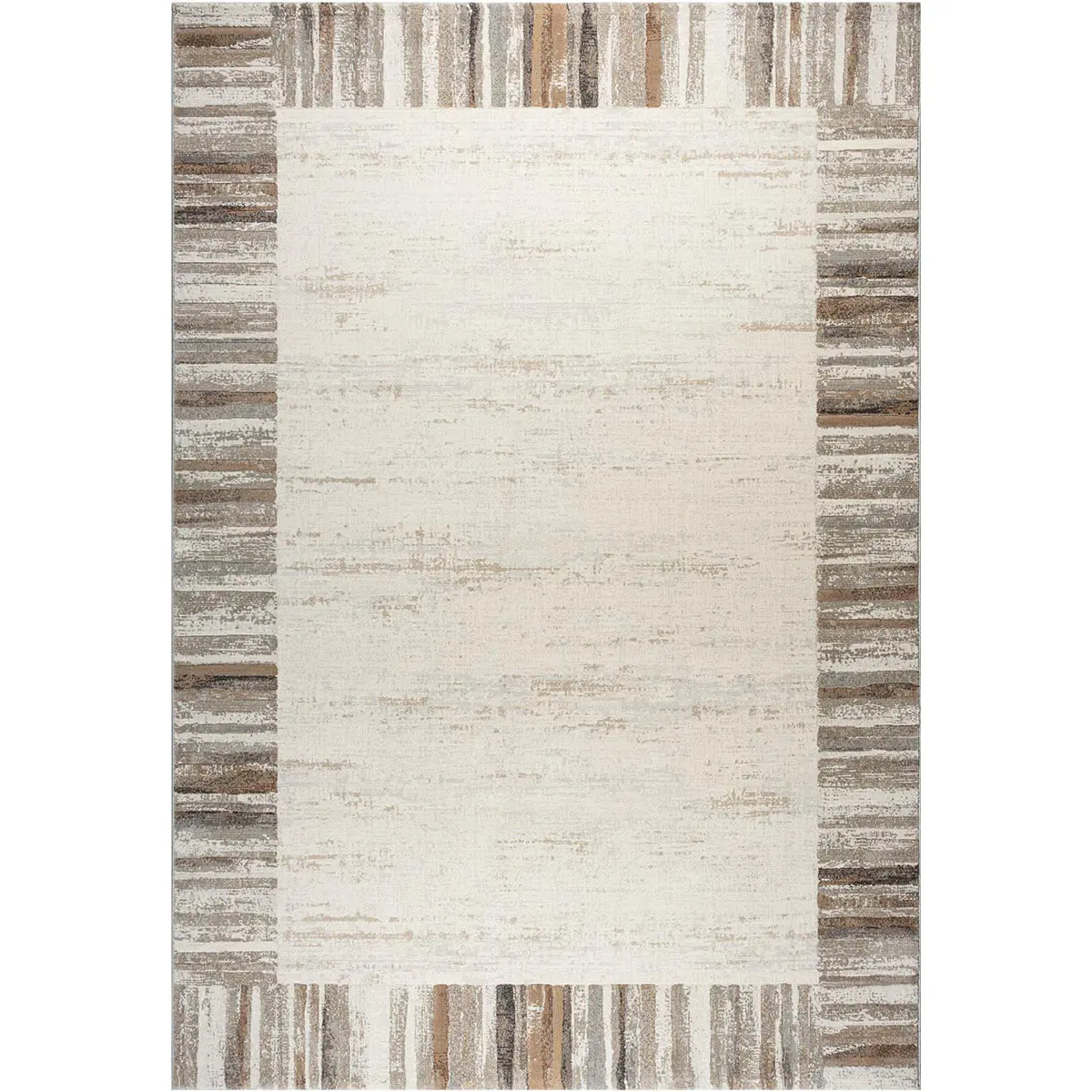 Tappeto Moderno Disegno Cornice Salotto Beige