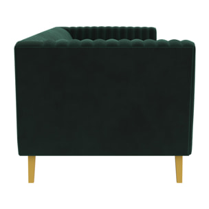 Canapé 2 places en velours vert foncé - Gatsby