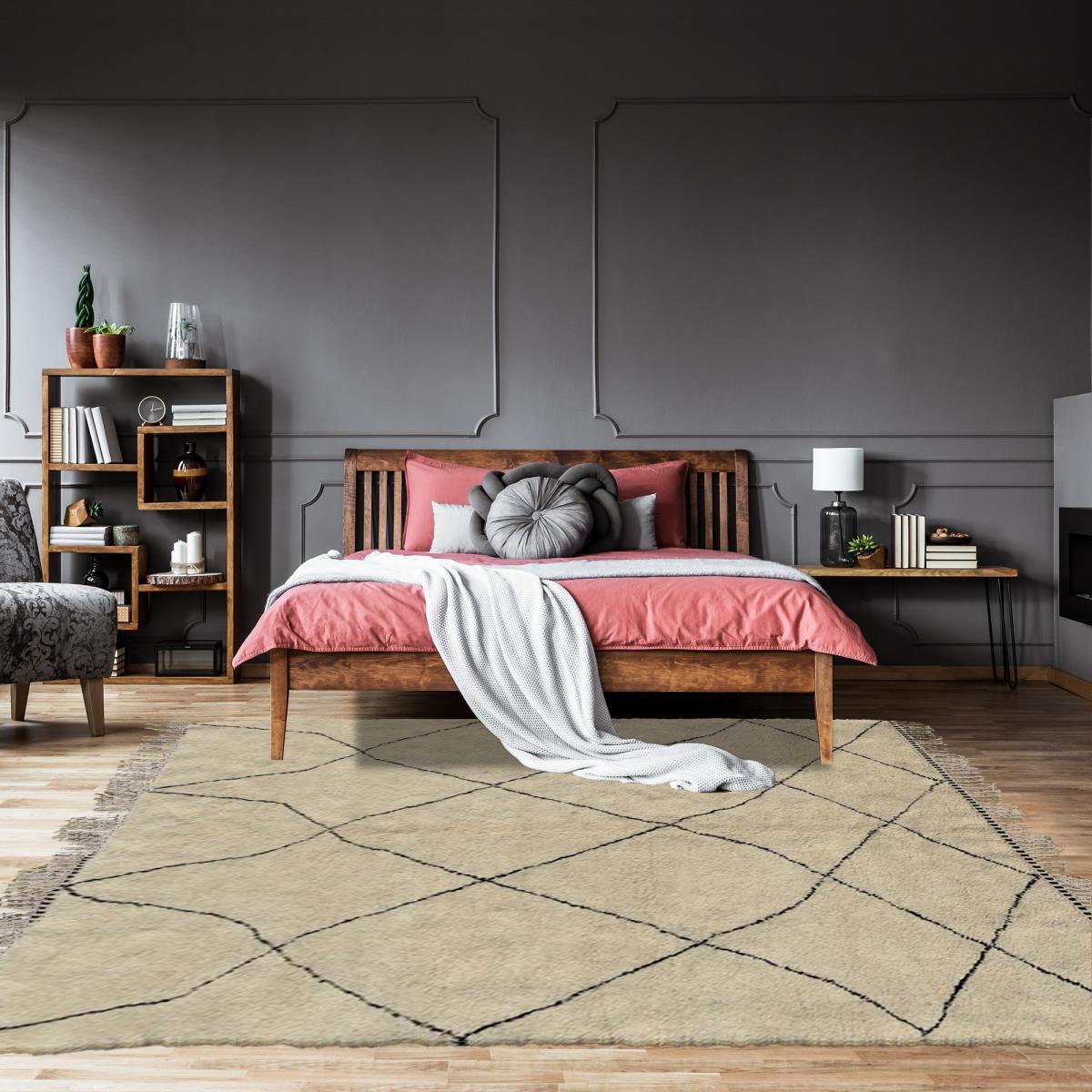 Authentique tapis berbère fait à la main en laine JIKI