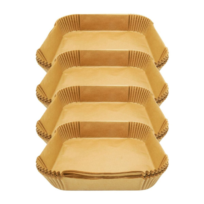 Ensemble de 200 Moules en papier pour air fryer carrés 20 cm Fackelmann Divers