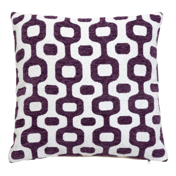 Housse de coussin Jeni chenille violet 40x40cm