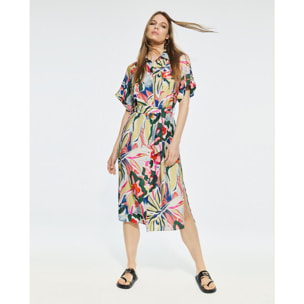 Vestito Camicia a Stampa Floreale
