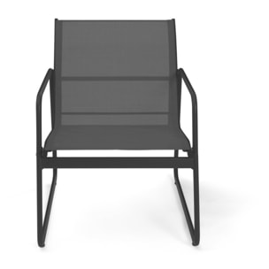 Salon de jardin 4 places en textilène gris